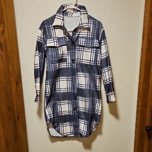 Plaid Button-Up Shirt Dress